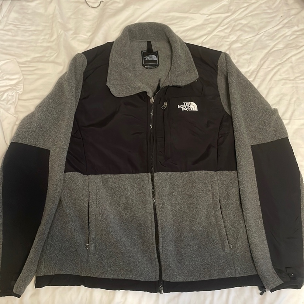 North Face Full Zip Grey & Black Fleece